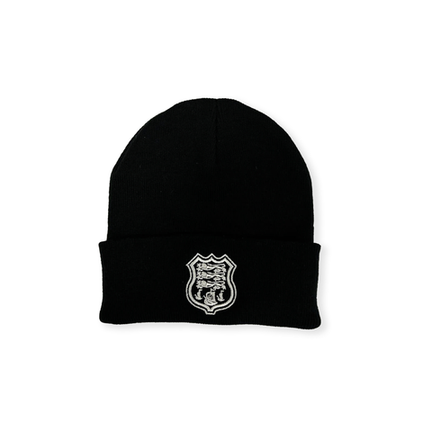 Crest Cuffed Beanie - Black