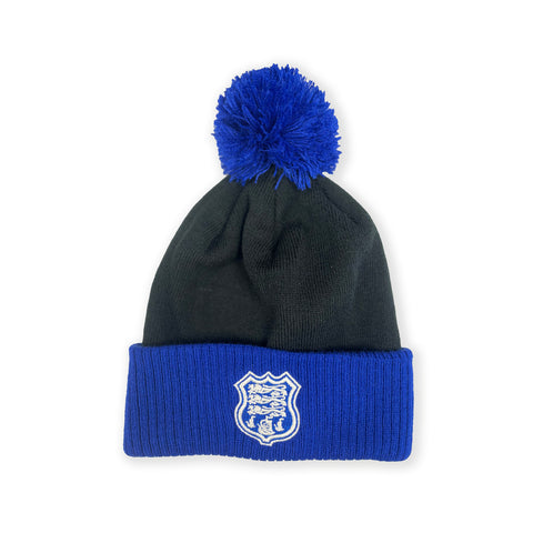 Crest Cuffed Two Tone Bobble - Black/Royal