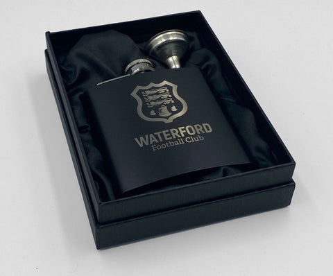 Crest Engraved Hip Flask w/ Gift Box