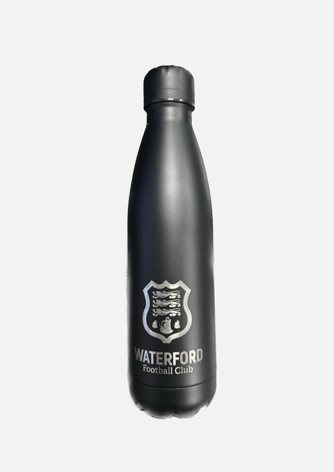Crest Engraved Thermal Water Bottle - Black